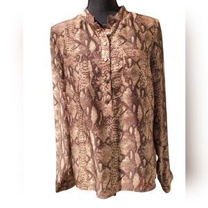 H&M Python Print Shirt Silky Feel (Size 12)